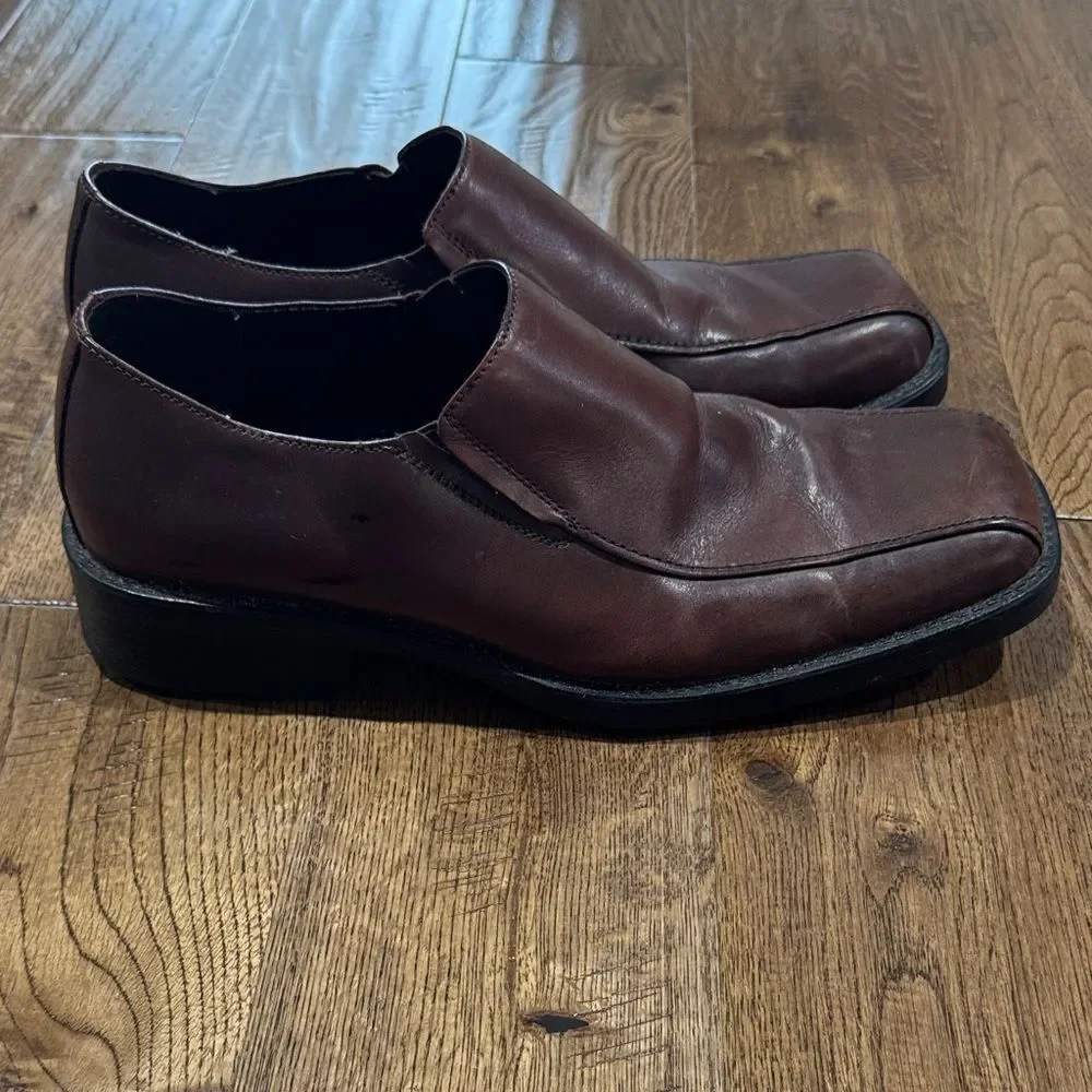 Axcess Men's Brown Leather Loafers Sz 12